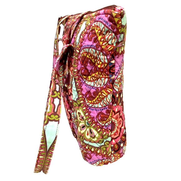Vera Bradley Shoulderbag Purse Double Straps Multicolor Pink Floral Quilted Tote - Picture 7 of 11